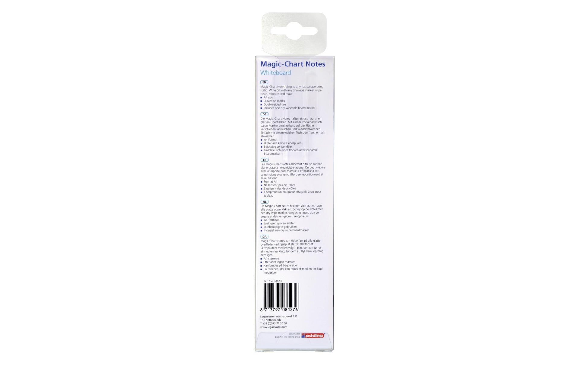 Legamaster Whiteboardfolie – selbstklebend, weiss – 21 × 29,7 cm, 25 Blatt