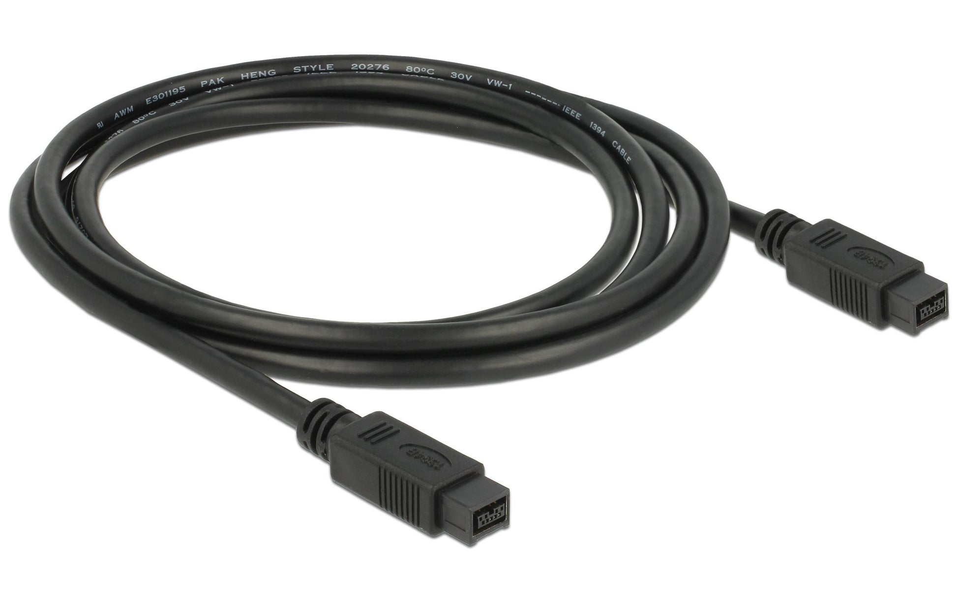 DeLOCK FireWire Kabel (IEEE 1394B, 9-polig M–M) 0.8 Gbit/s – 2 m – Grau