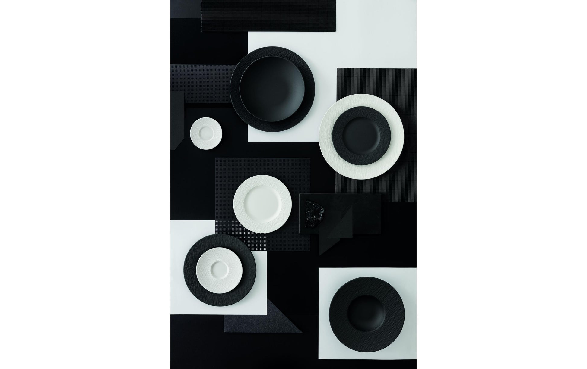 Villeroy & Boch Suppenteller – Ø 23,5 cm, Porzellan, Schwarz, spülmaschinengeeignet, 6 Stück