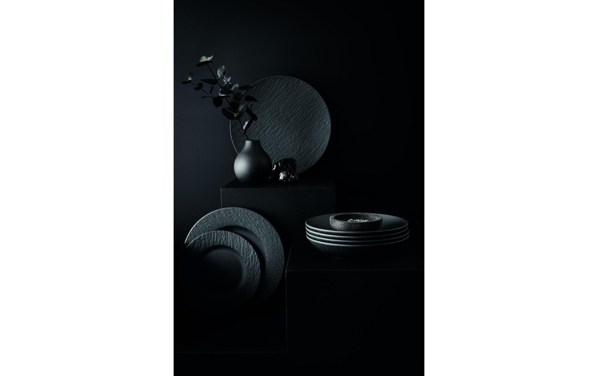 Villeroy & Boch Suppenteller – Ø 23,5 cm, Porzellan, Schwarz, spülmaschinengeeignet, 6 Stück