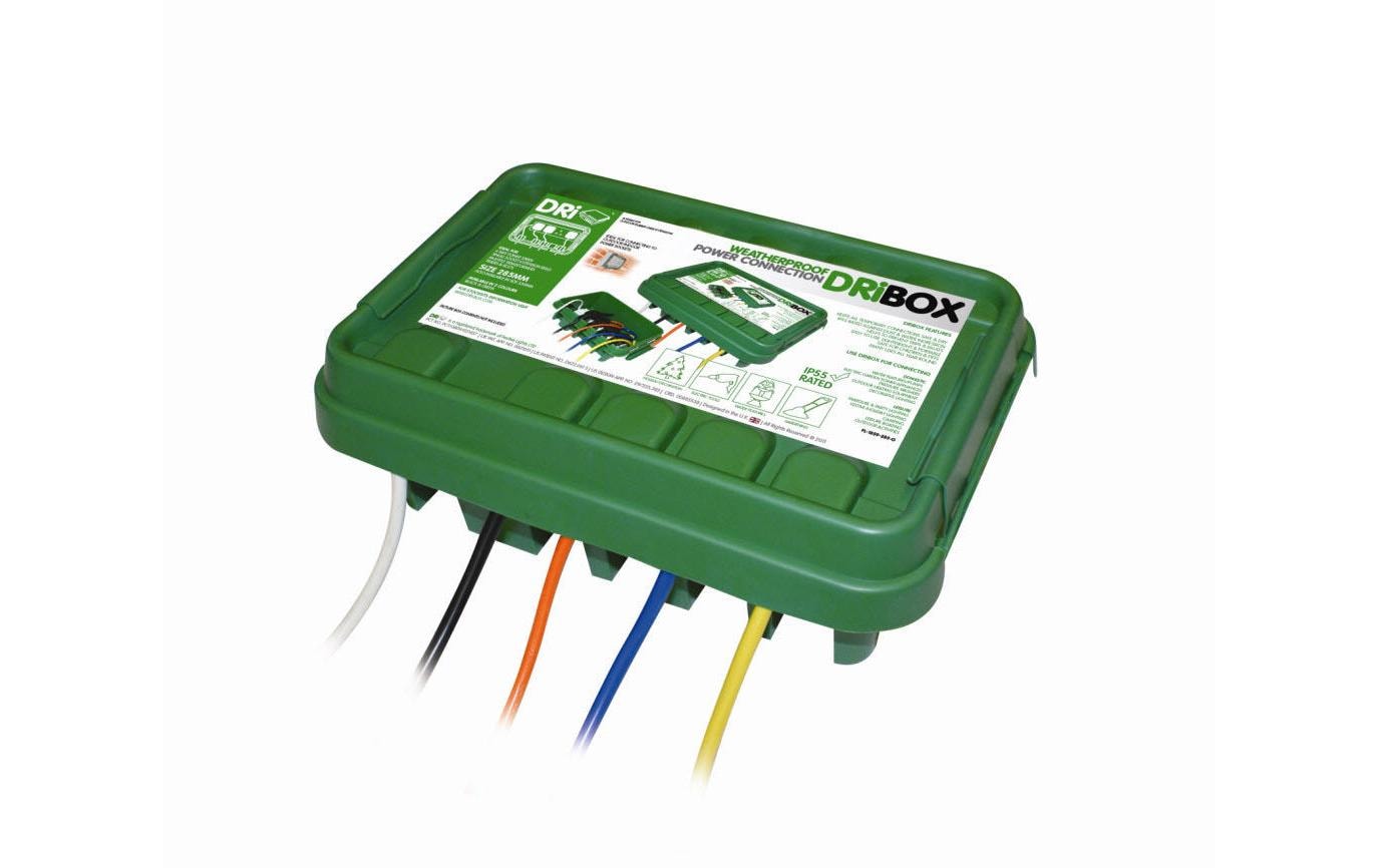 DRiBOX Kabelverstauung FL-1859-285 – 285 × 150 mm, Kunststoff, Grün, wasserfest, IP55