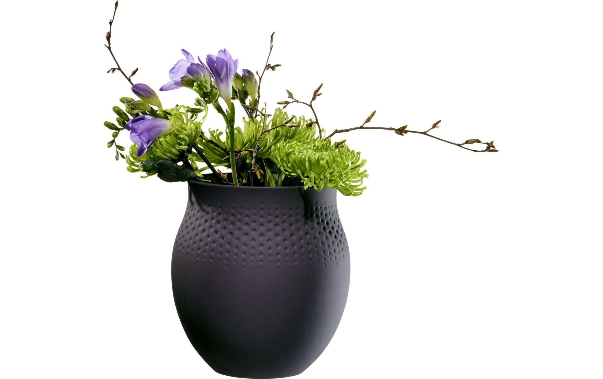 Villeroy & Boch Vase – Ø 16,5 × 17,5 cm – Porzellan, schwarz