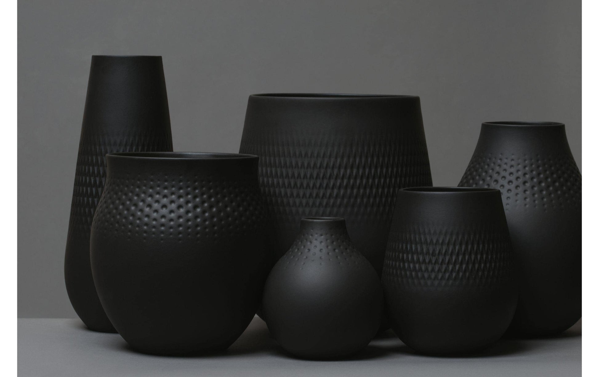 Villeroy & Boch Vase – Ø 16,5 × 17,5 cm – Porzellan, schwarz