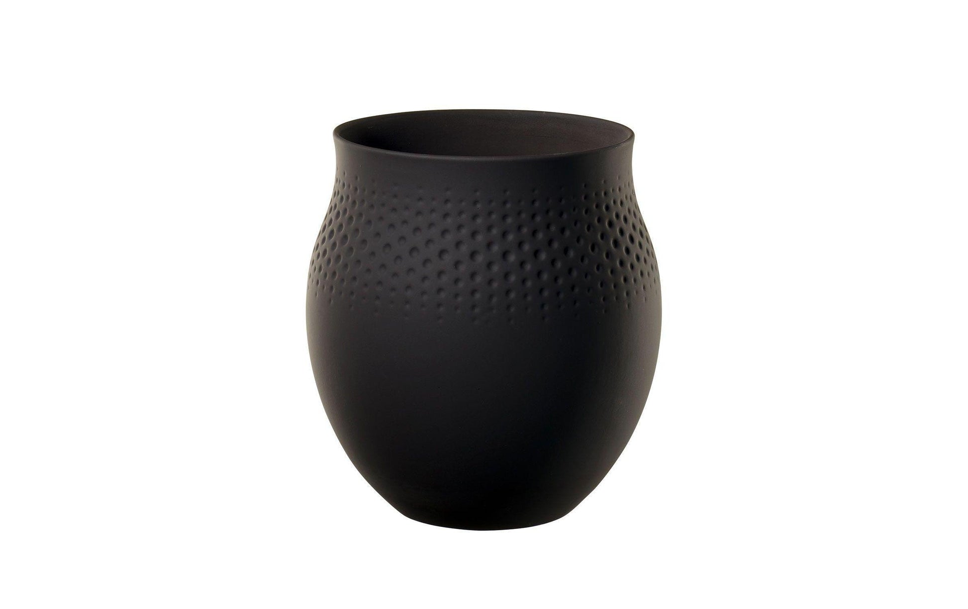Villeroy & Boch Vase – Ø 16,5 × 17,5 cm – Porzellan, schwarz