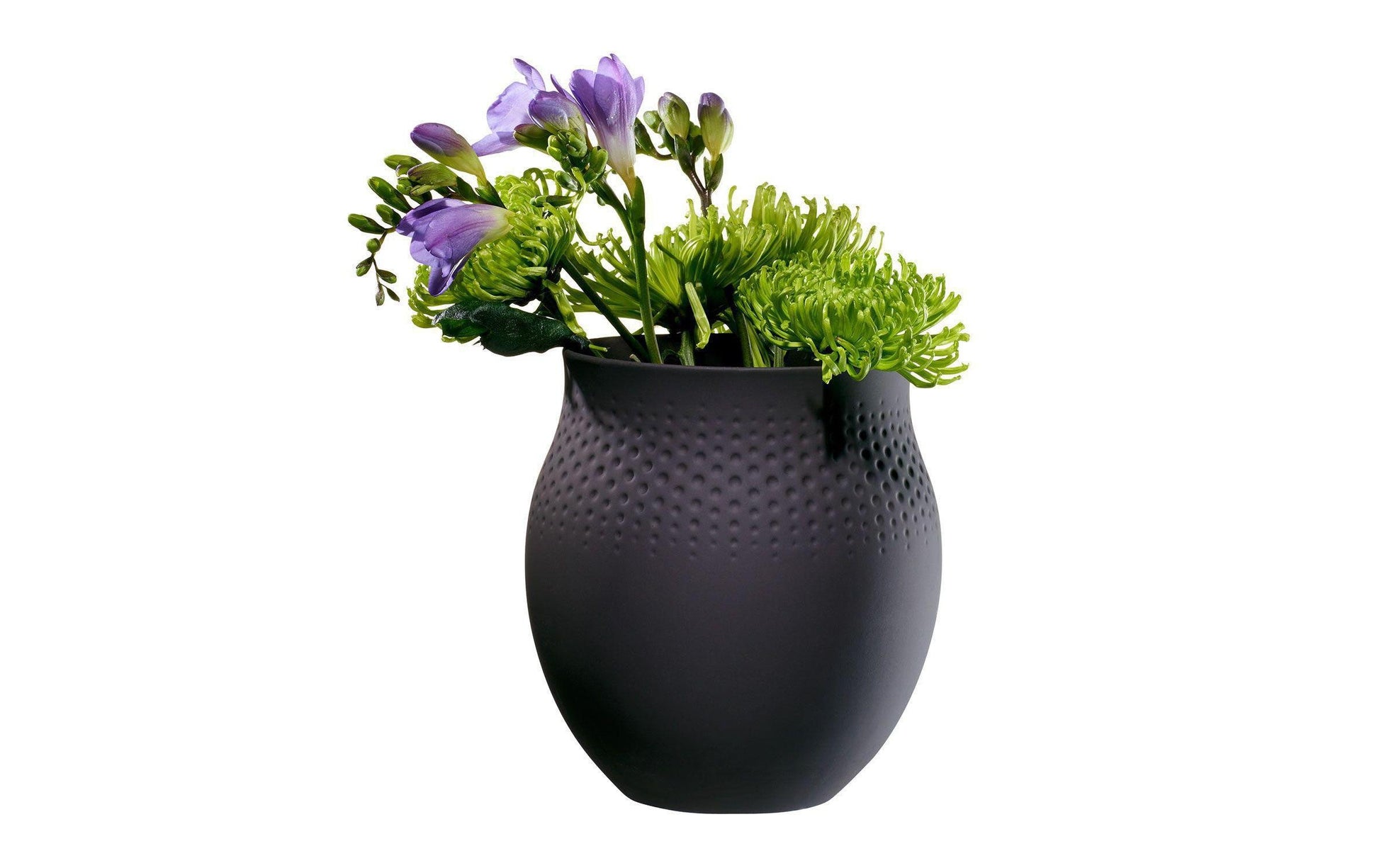Villeroy & Boch Vase – Ø 16,5 × 17,5 cm – Porzellan, schwarz