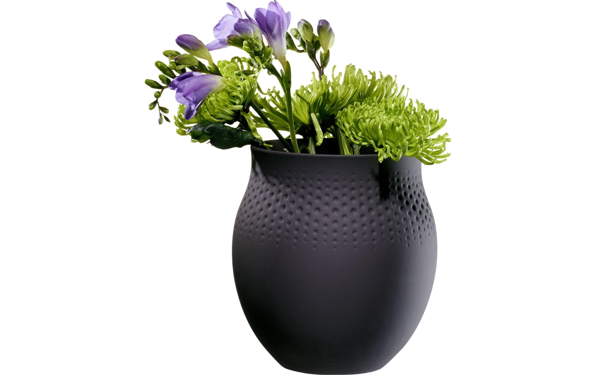 Villeroy & Boch Vase – Ø 16,5 × 17,5 cm – Porzellan, schwarz