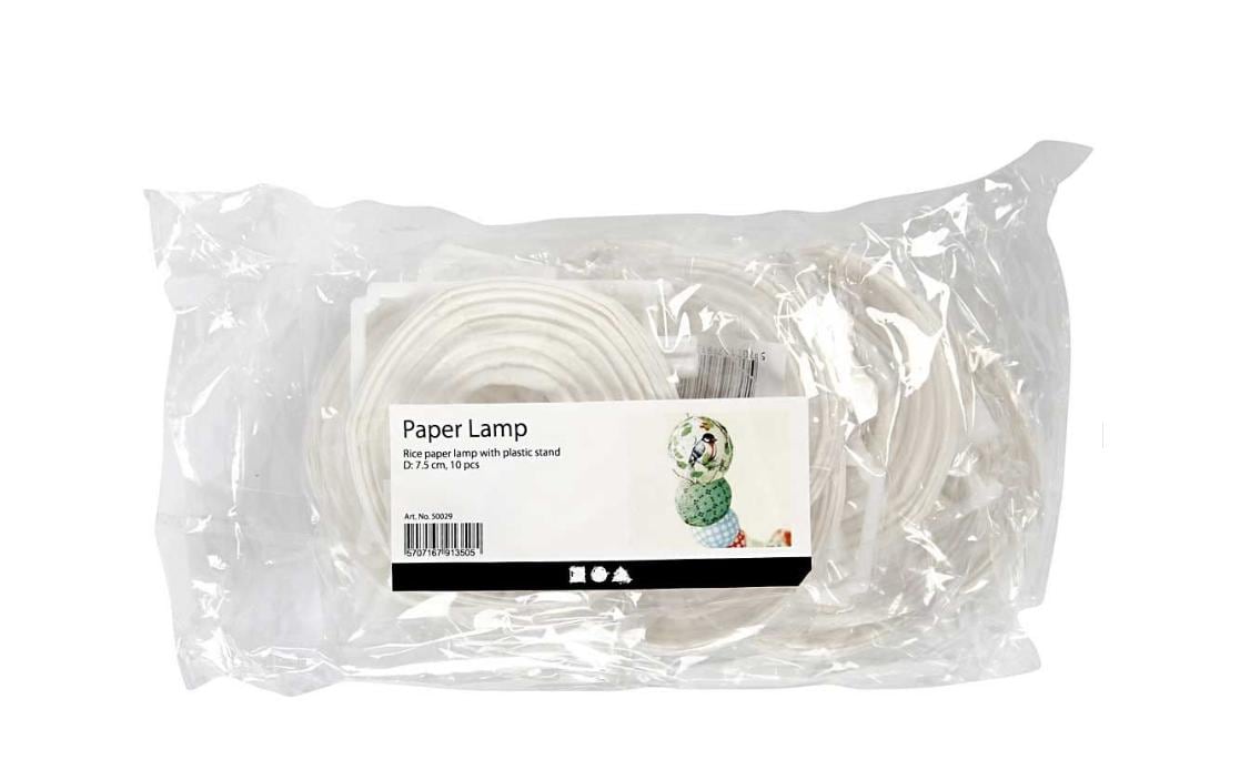 Creativ Company Papierlampion – Ø 7,5 cm – Papier, Weiss – 10-teilig