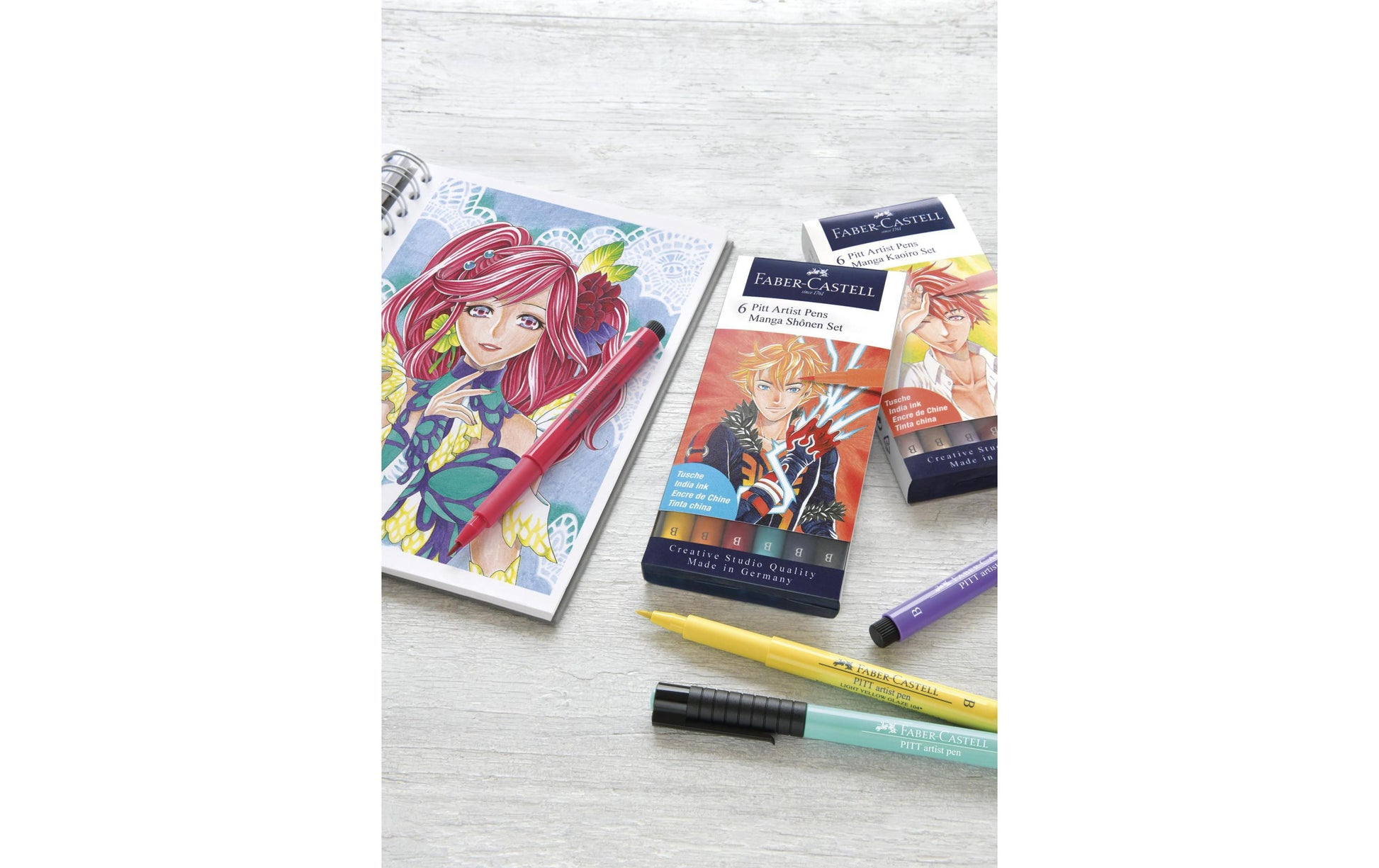 Faber-Castell Tuschestift, wasserfest, 6 Stk.