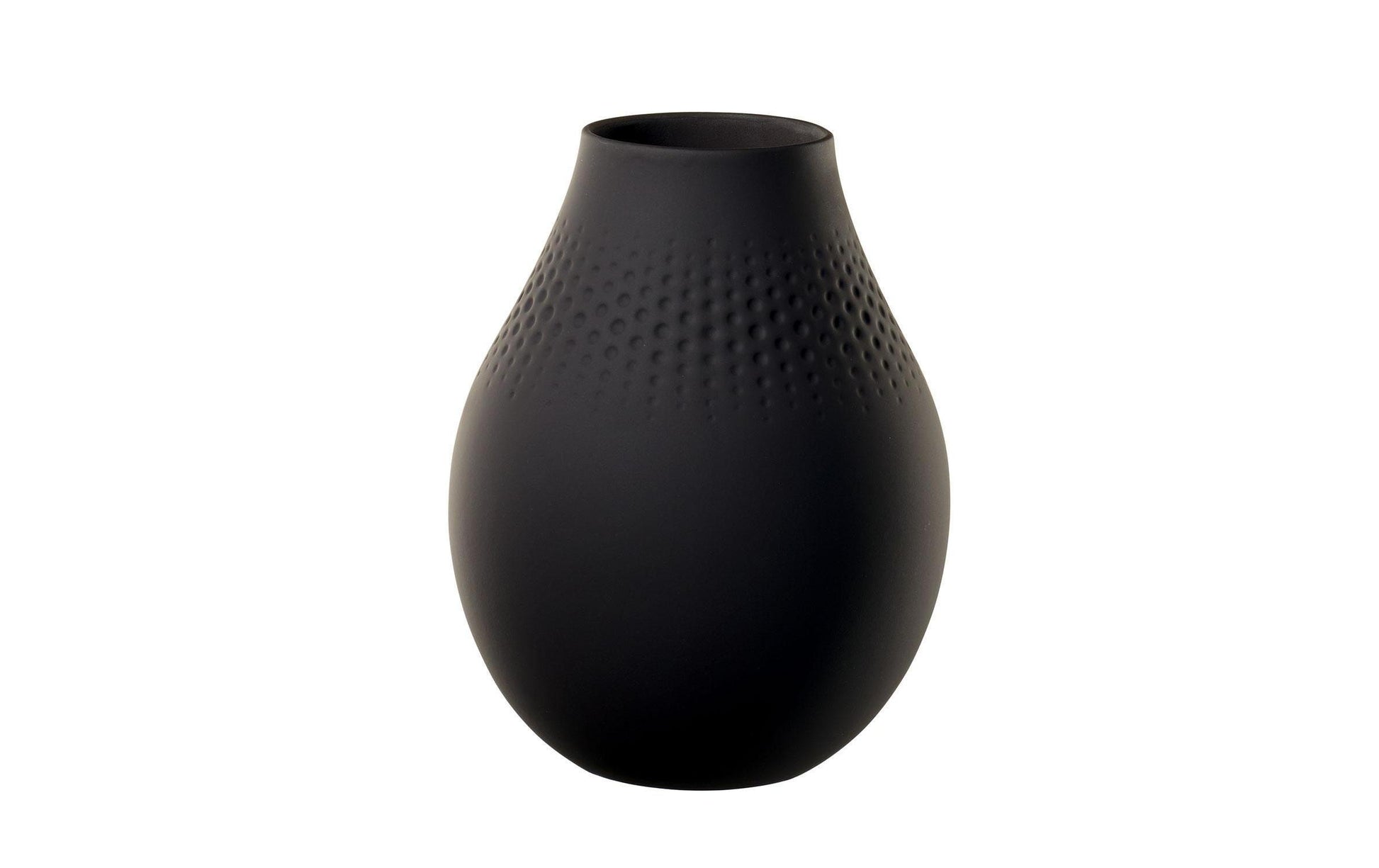 Villeroy & Boch Vase – Ø 16 × 20 cm – Porzellan, schwarz