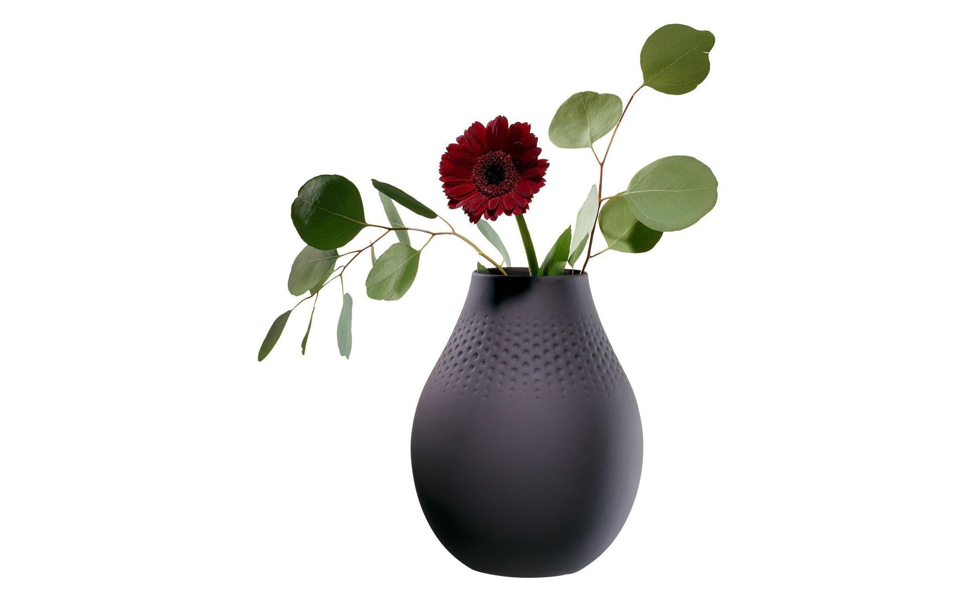 Villeroy & Boch Vase – Ø 16 × 20 cm – Porzellan, schwarz