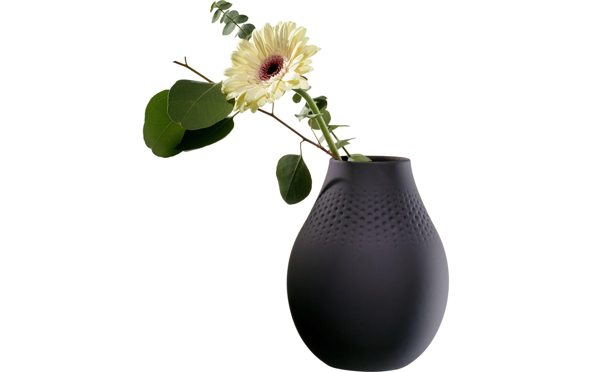 Villeroy & Boch Vase – Ø 16 × 20 cm – Porzellan, schwarz