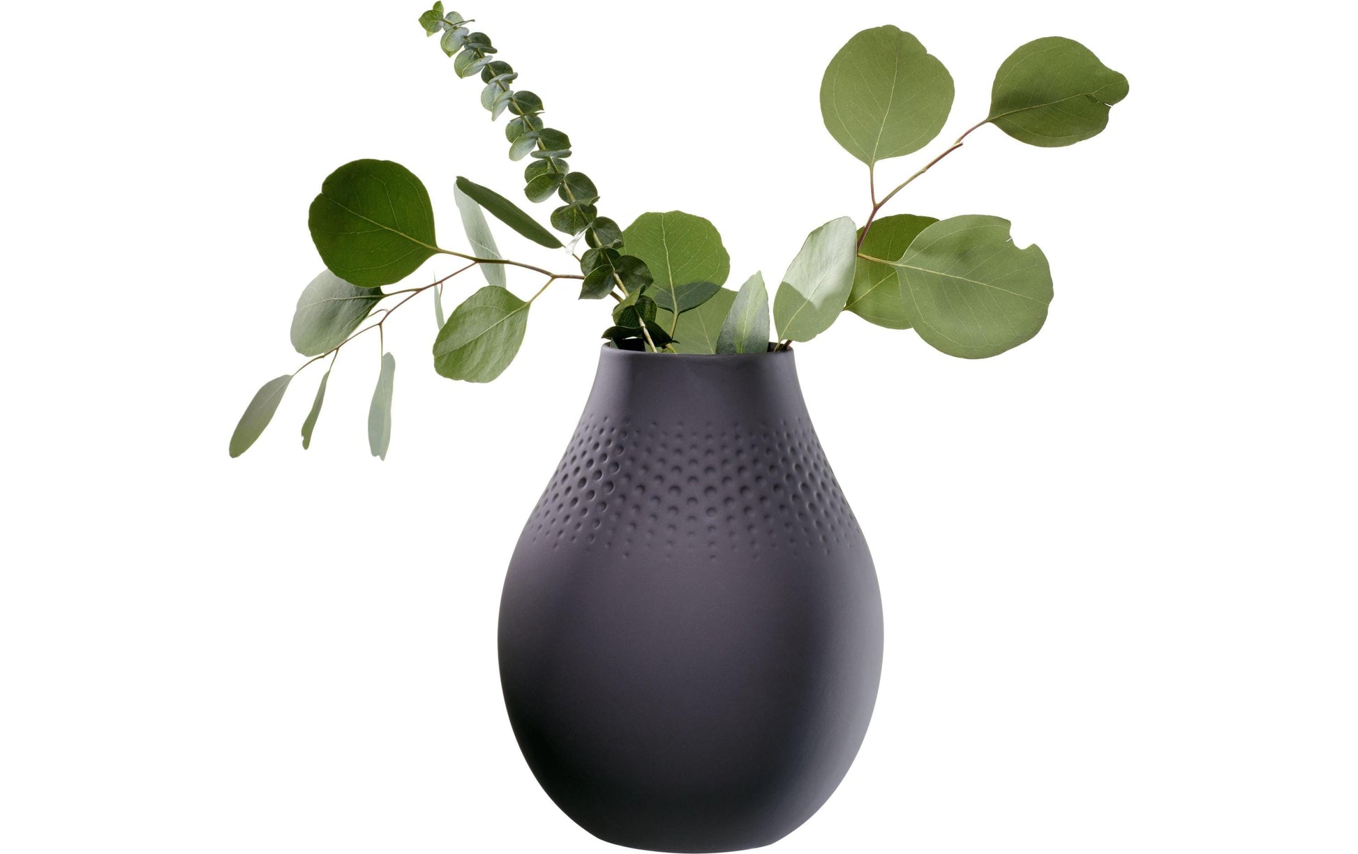 Villeroy & Boch Vase – Ø 16 × 20 cm – Porzellan, schwarz