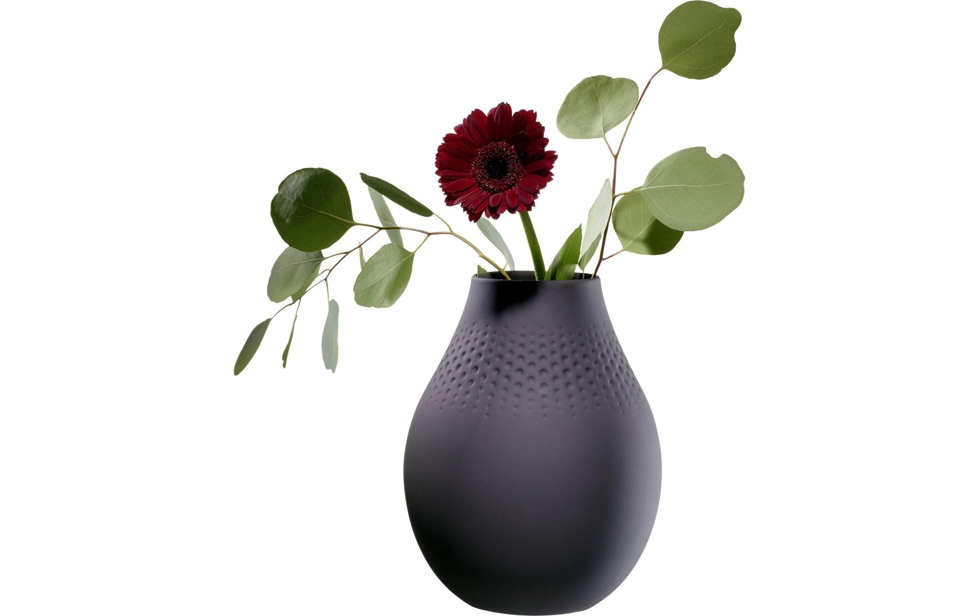 Villeroy & Boch Vase – Ø 16 × 20 cm – Porzellan, schwarz