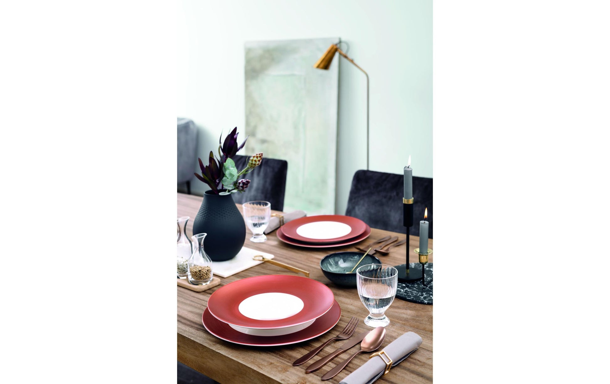 Villeroy & Boch Vase – Ø 16 × 20 cm – Porzellan, schwarz