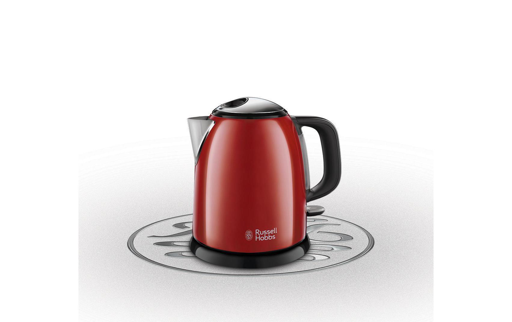 Russell Hobbs Wasserkocher – 1 l, Edelstahl, Rot, 24992-70