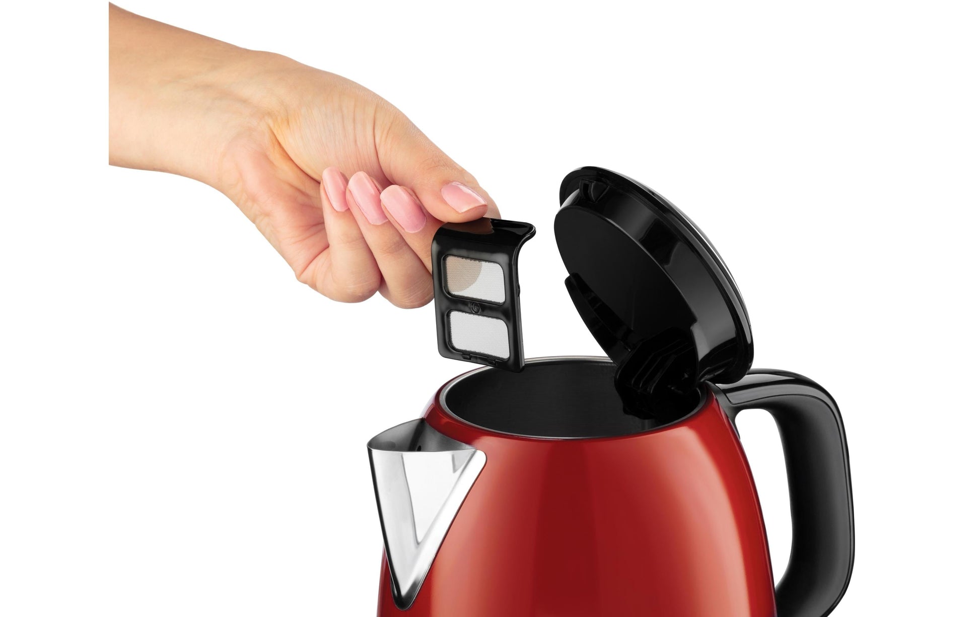 Russell Hobbs Wasserkocher – 1 l, Edelstahl, Rot, 24992-70