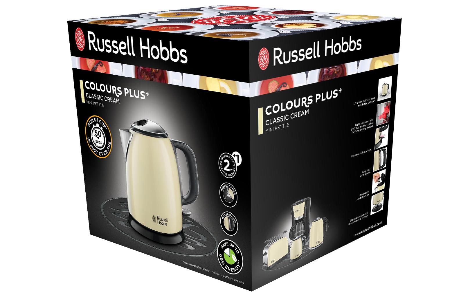 Russell Hobbs Wasserkocher – 1 l, Kunststoff, Crème, 24994-70