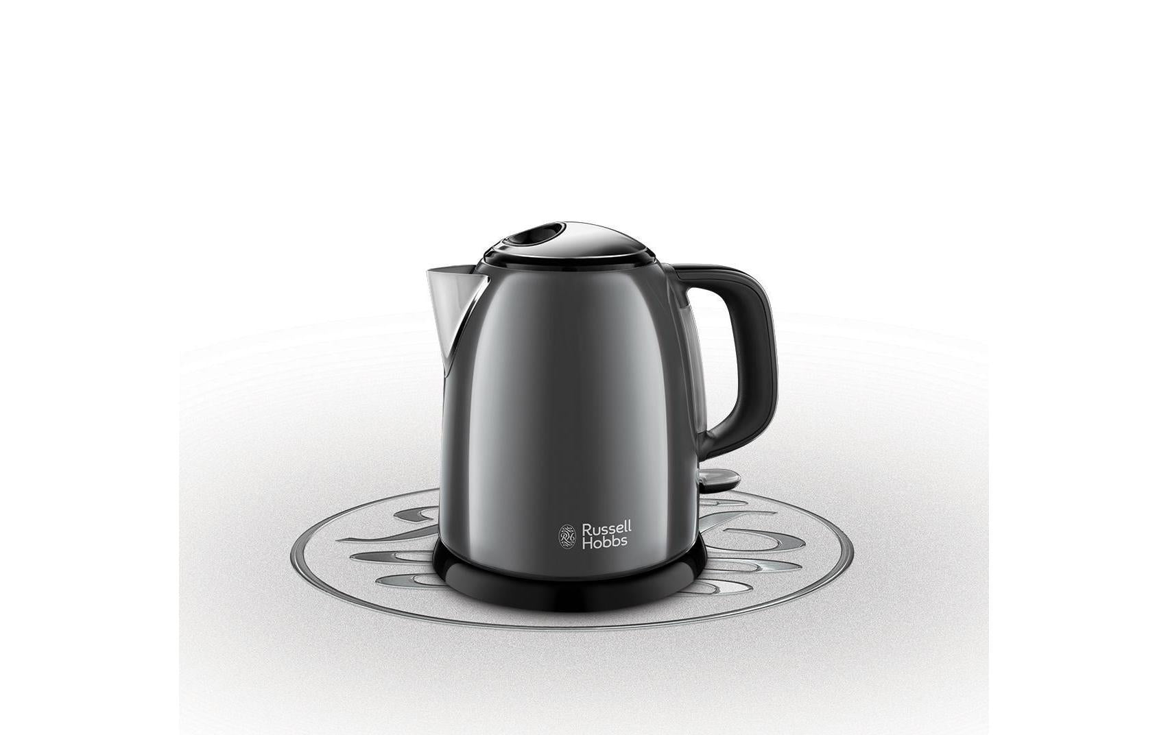 Russell Hobbs Wasserkocher – 1 l, Edelstahl, Schwarz, 24993-70