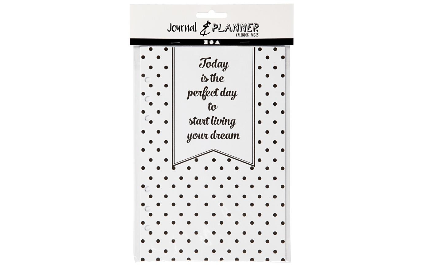 Creativ Company Kalenderseite – 14,2 × 21 cm, weiss, liniert, 120 g/m² – 7 Blatt, Art. 192654