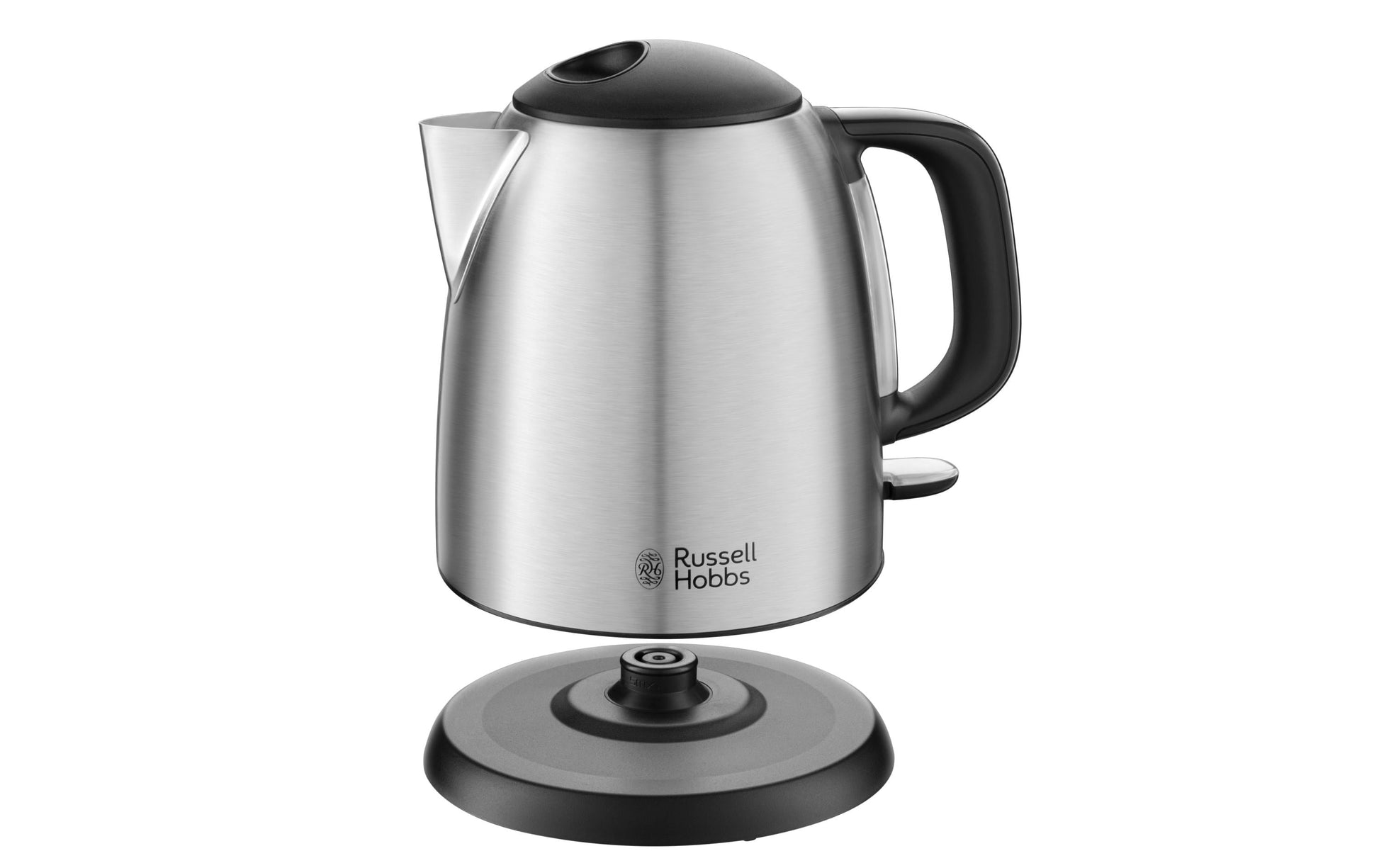 Russell Hobbs Wasserkocher – 1 l, Edelstahl, Schwarz, 24991-70
