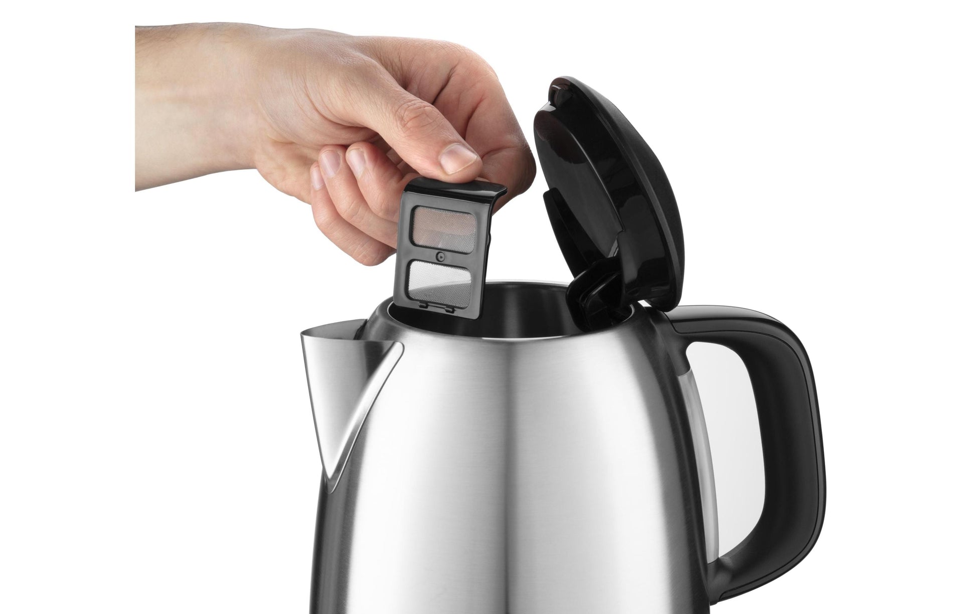 Russell Hobbs Wasserkocher – 1 l, Edelstahl, Schwarz, 24991-70
