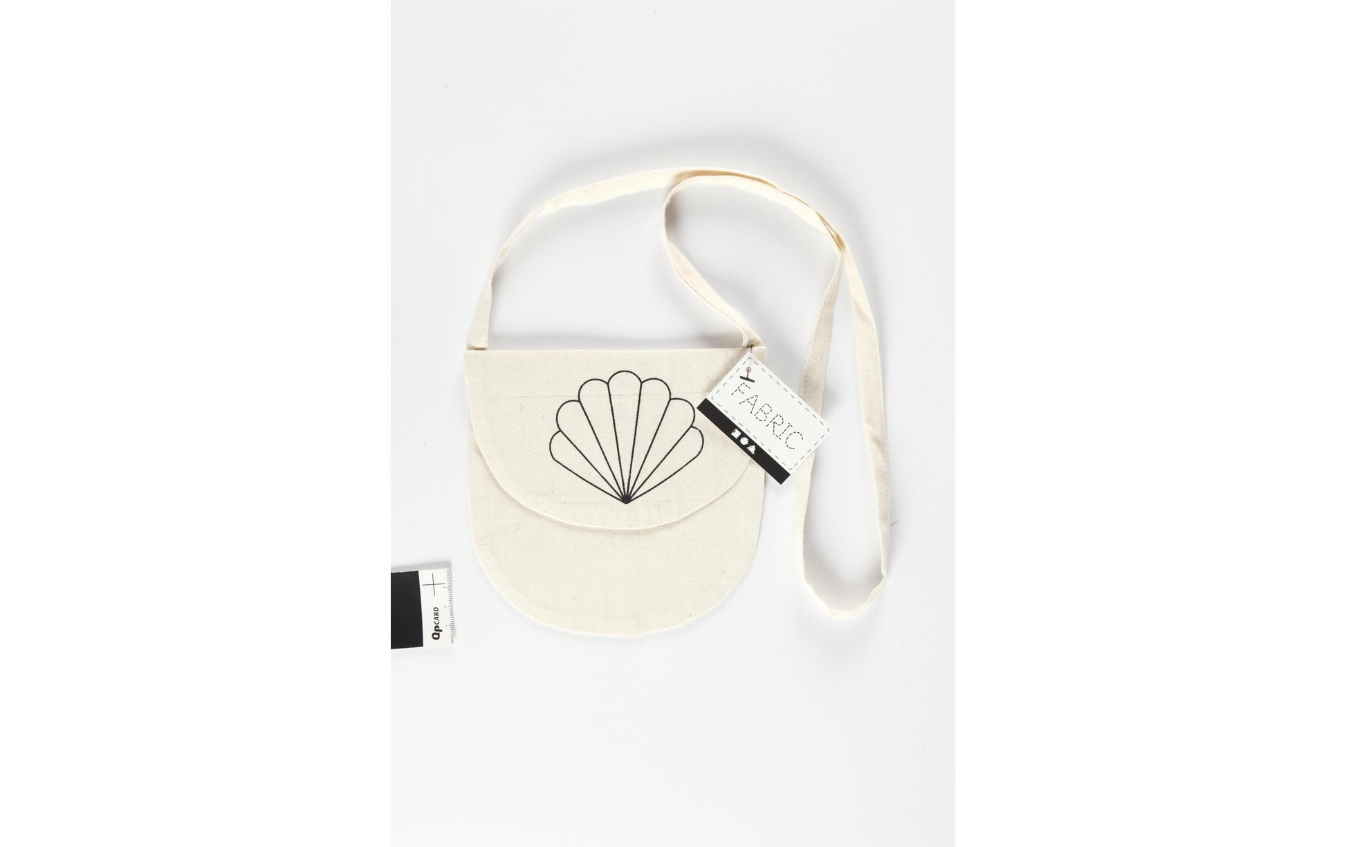 Creativ Company Umhängetasche, Baumwolle, Beige, Meermuschel-Motiv, 15 × 14 cm