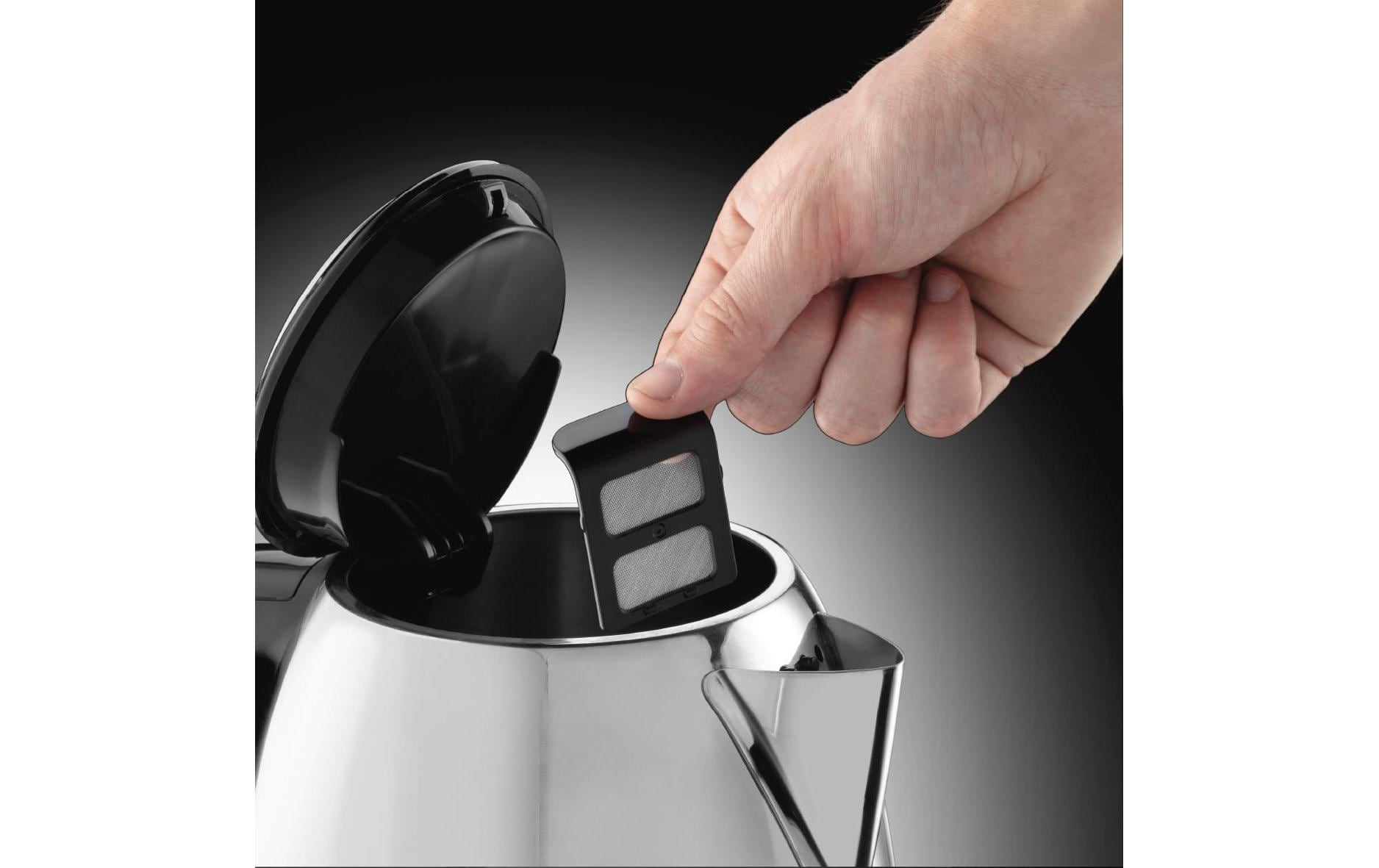 Russell Hobbs Victory Wasserkocher – 1 l, Warmhaltefunktion, Edelstahl, Schwarz, 24990-70