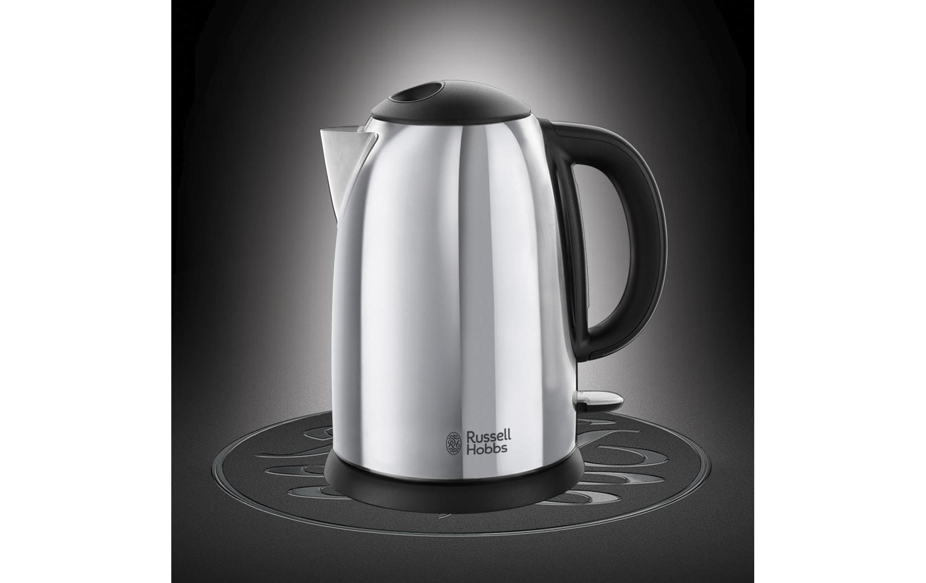 Russell Hobbs Victory Wasserkocher – 1,7 l, Edelstahl, Schwarz, 23930-70