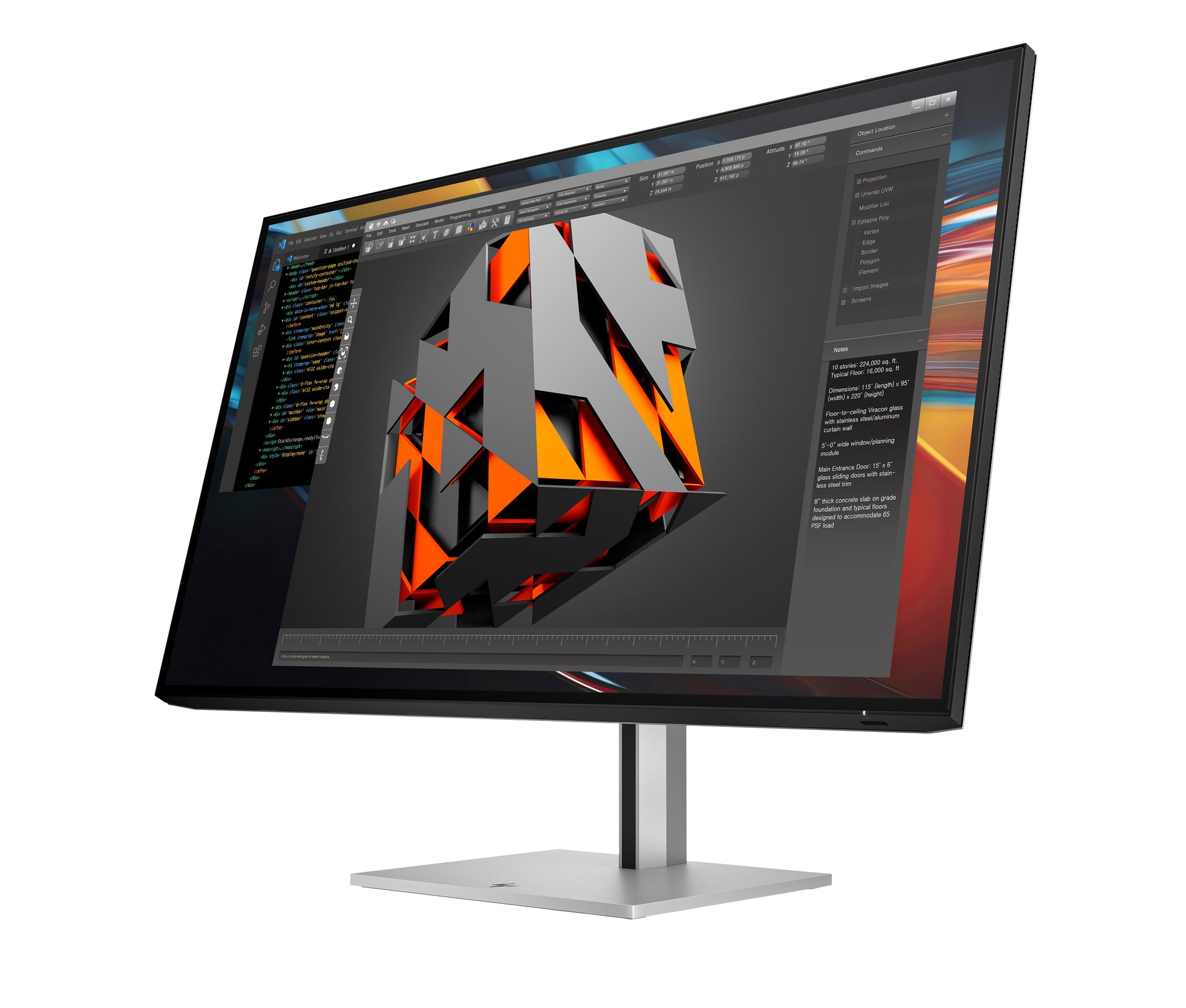 HP 732PK – Monitor, 31,5" 3840 × 2160 (UHD 4K), IPS, 400 cd/m², HDMI, DisplayPort, USB