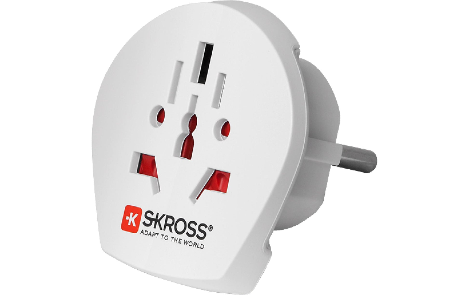 Skross Country Reiseadapter – geerdet, mit Sicherung – von Südafrika → Welt – 16 A, 100–250 V – weiss