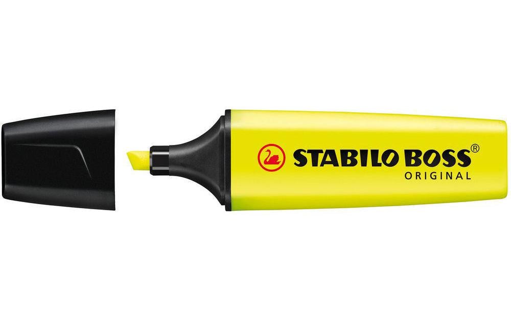 STABILO BOSS Original Textmarker Set 6 Farben – Keilspitze, 2–5 mm, nachfüllbar