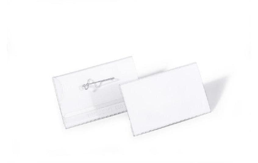 Durable Namensschild – 75 × 40 mm, transparent, Kunststoff, 100er-Pack