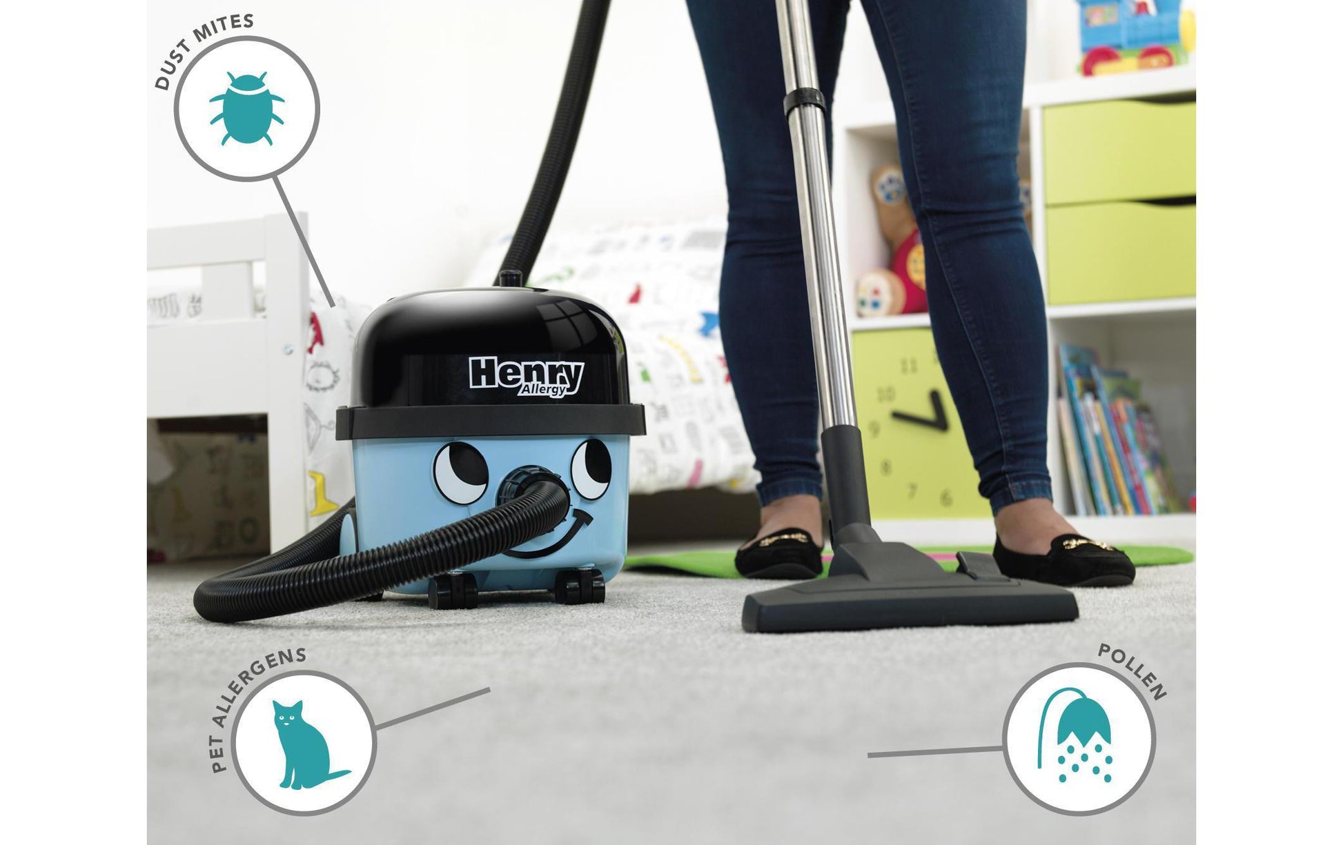 Numatic Bodenstaubsauger HVA160 Allergy – 620 W, 6 l, Netzbetrieb, 4 Aufsätze