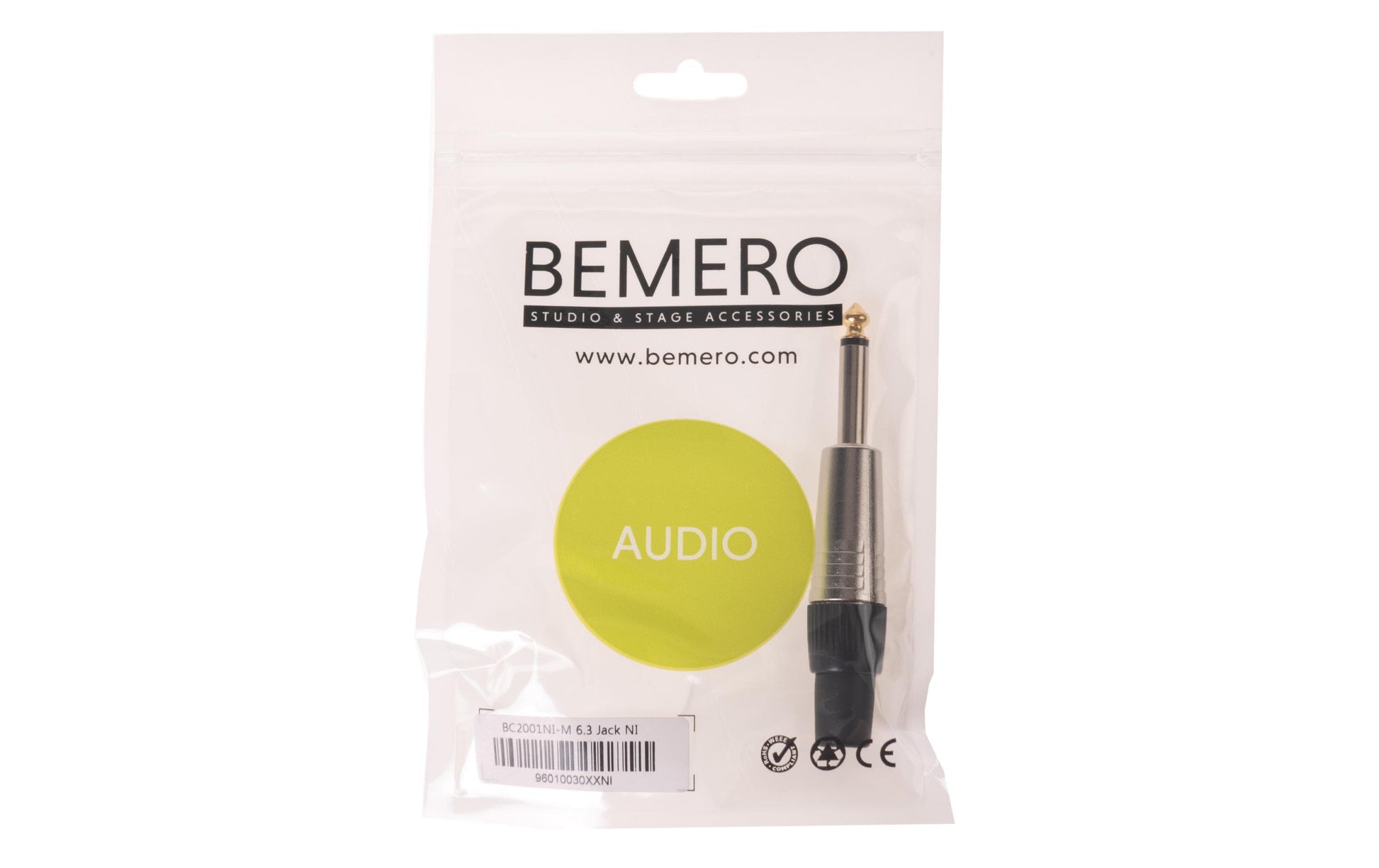 Bemero BC2001NI-M – 6,3 mm Mono-Klinkenstecker, gerade – Gold