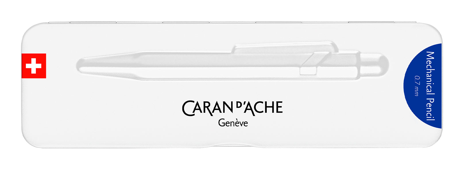 Caran d-Ache 849 Colormat-X Druckbleistift – 0,7 mm – Aluminium – Blau – Mit Radierer