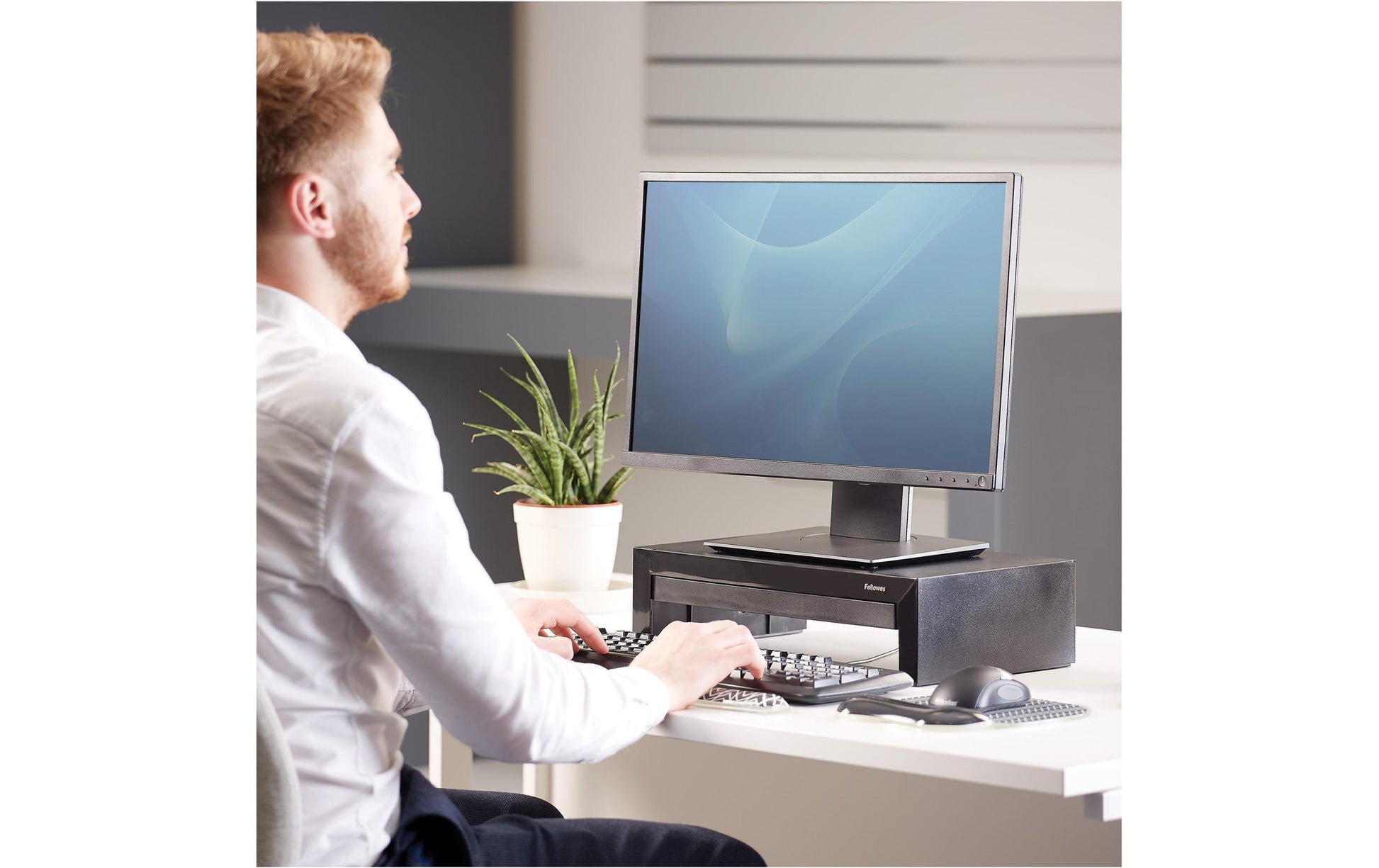 Fellowes Designer Suites – Monitorhalterung, 18 kg, Füsse 3-stufig, bis 4 cm, Schwarz