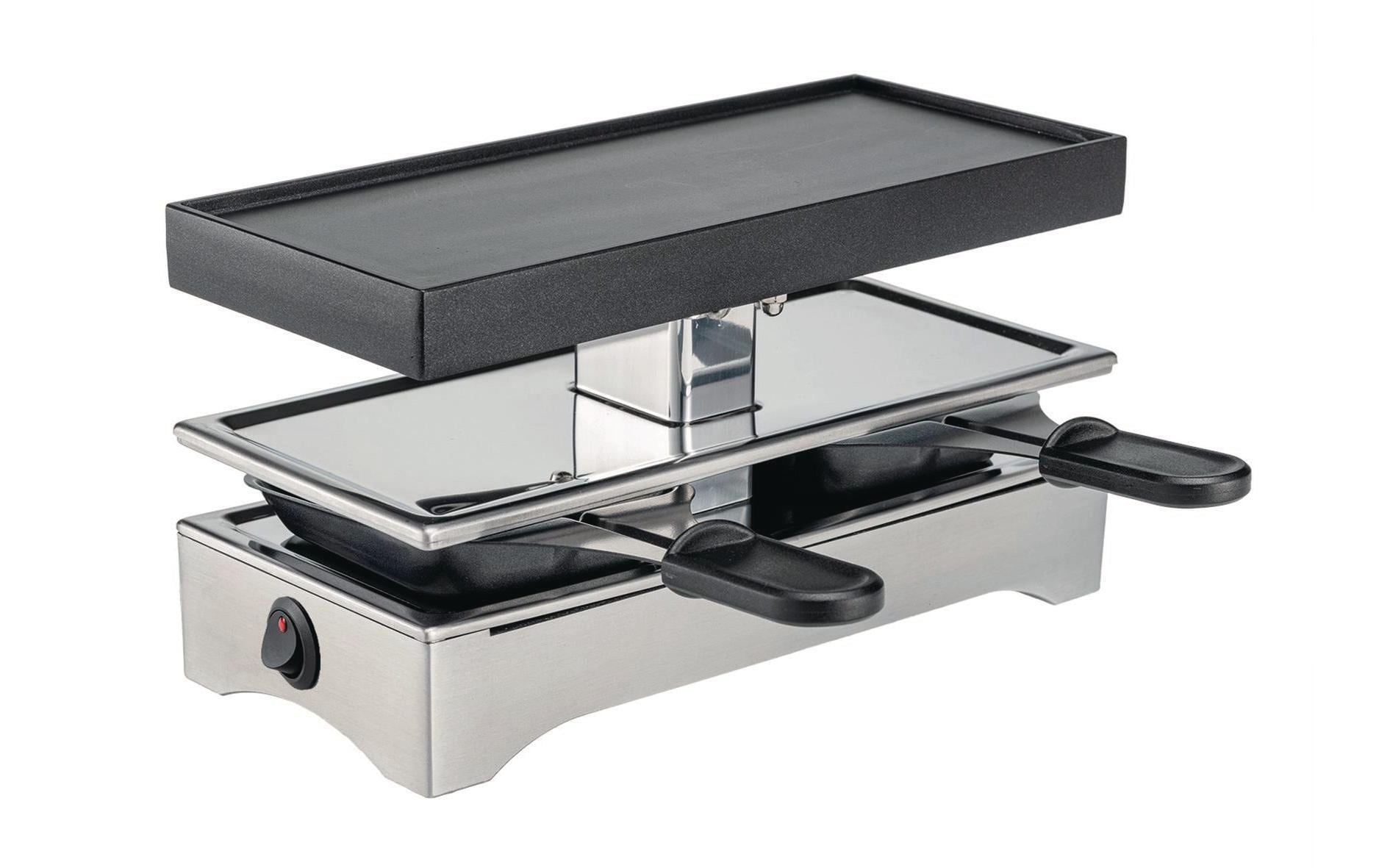 Koenig Raclette-Grill B02241 – 2 Personen, 440 W, Aluminiumguss (beschichtet) – Schwarz/Edelstahl