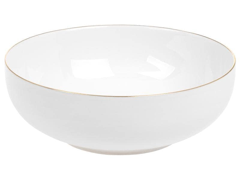 Furber. Furber Geschirrset – 20-teiliges Set, Ø 26,5 cm, Knochenporzellan, Weiss/Gold, spülmaschinenfest
