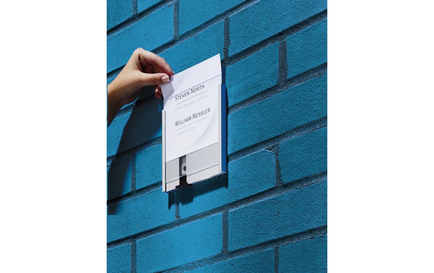 Durable Türschild – 149 × 149 mm, silber, selbstklebend, wiederablösbar
