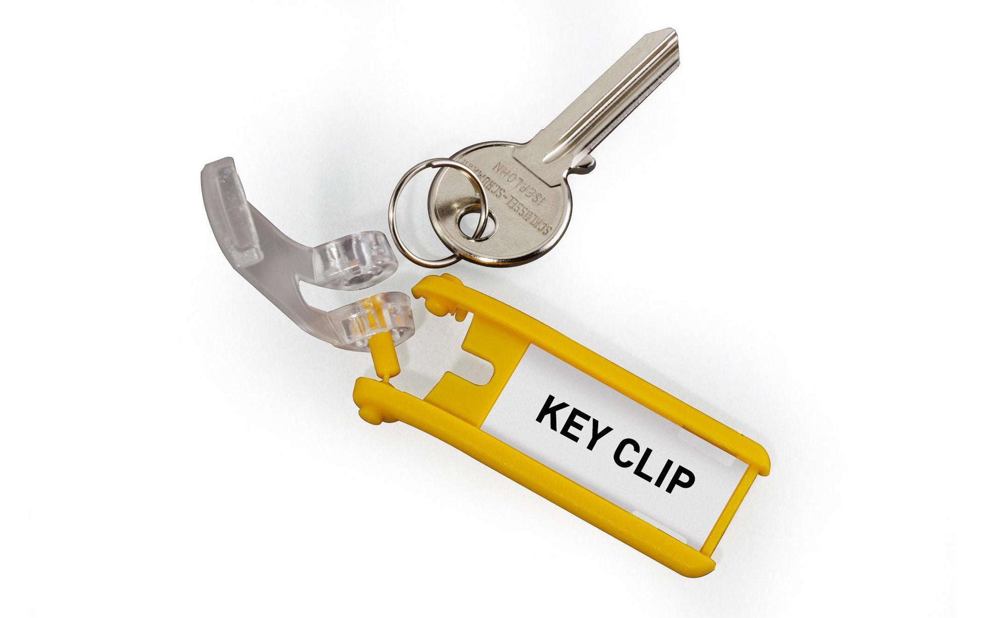 Durable Schlüsselschild Key Clip – gelb, Kunststoff, B 24 × H 68 × T 15 mm, 6 Stk. – für Key Box Code 36