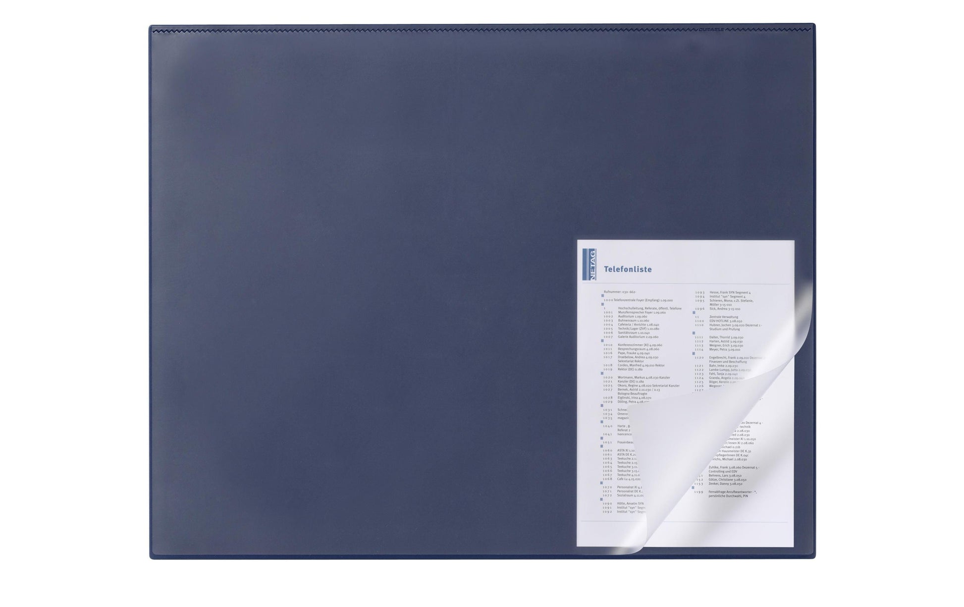 Durable Schreibtischunterlage mit Kantenschutz – 650 × 500 mm, Kunststoff, Blau, 1 Stück