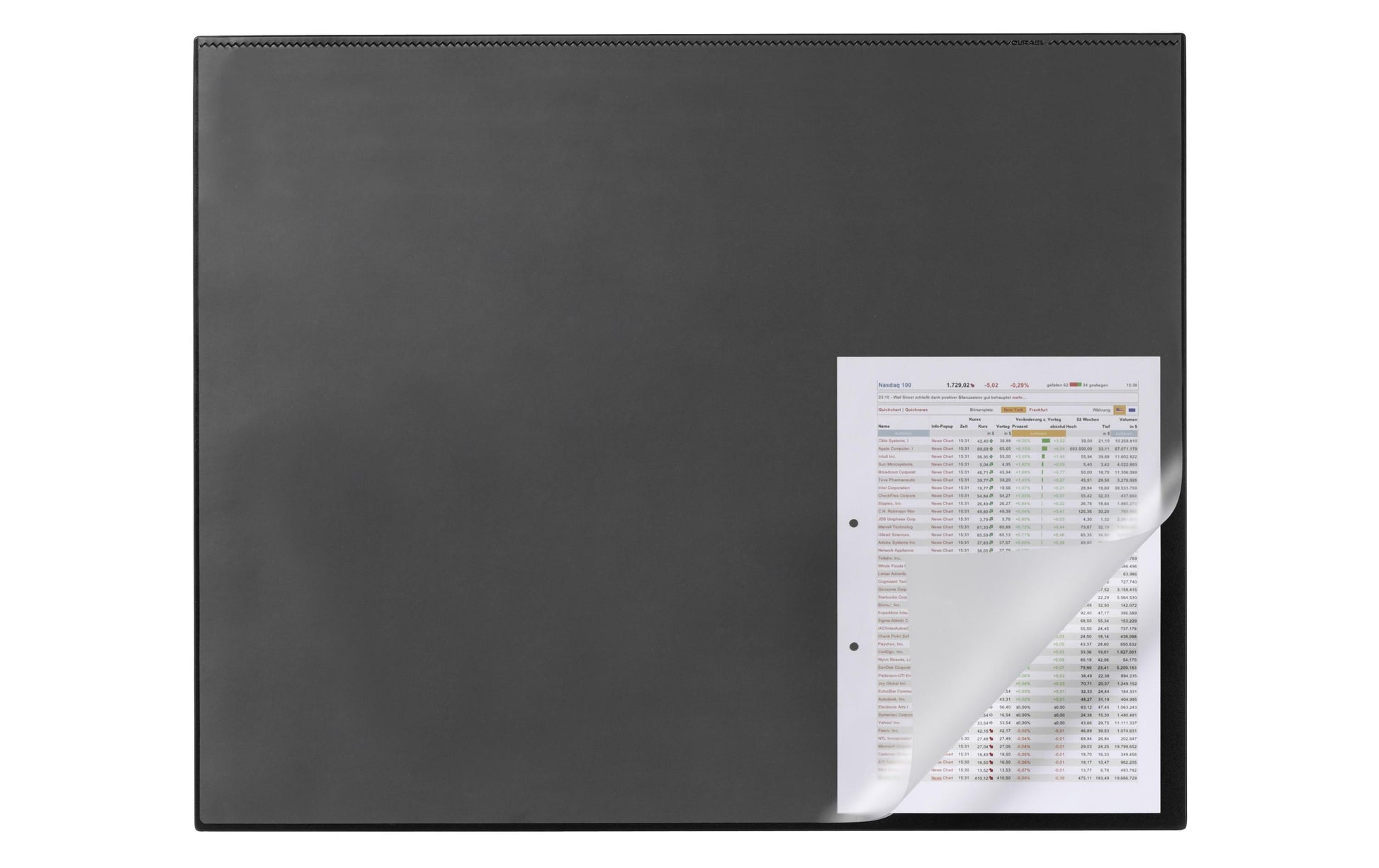 Durable 7293-01 Schreibunterlage – mit Kantenschutz, schwarz, Kunststoff, B 650 × T 520 mm