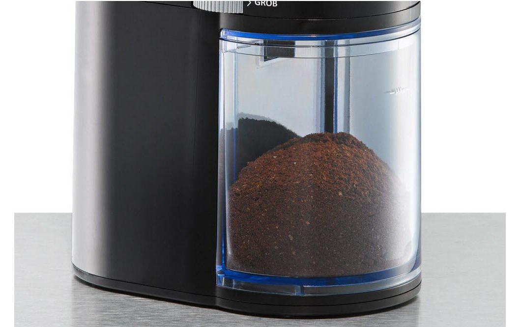 Rommelsbacher Kaffeemühle EKM 200 – Scheibenmahlwerk, 250 g, 110 W, Schwarz
