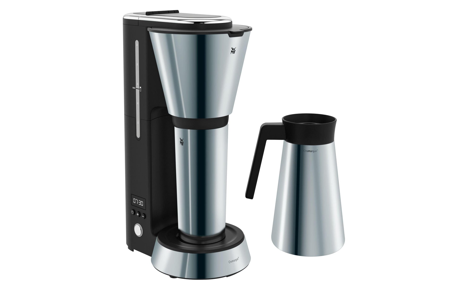WMF KITCHENminis 0412260011 Filterkaffeemaschine – 0,3 l, 0,35 l, 5 Tassen, Silber