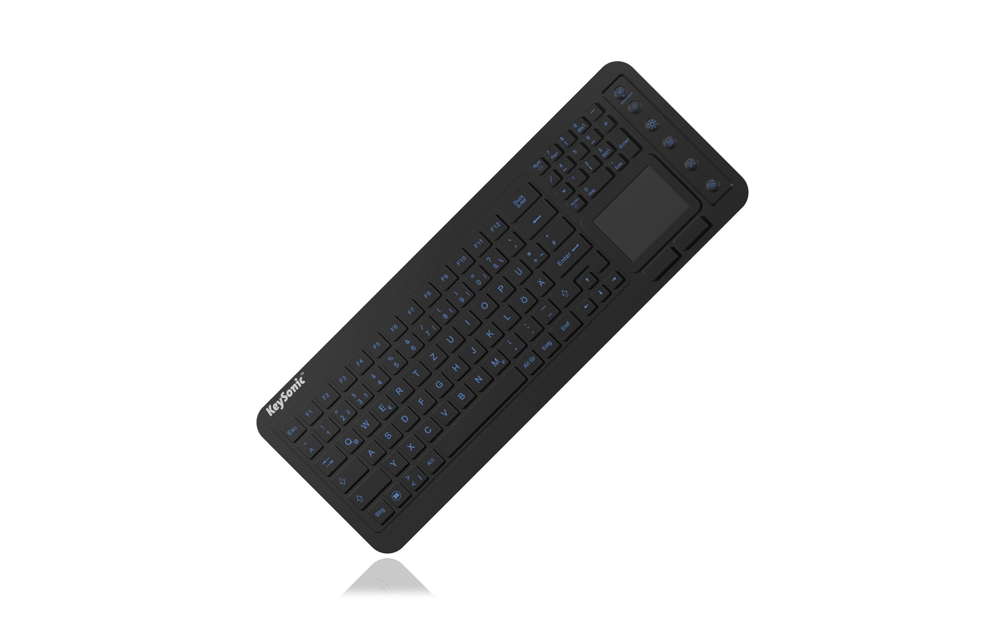 KeySonic Tastatur, kabelgebunden (USB-A), CH-Layout (DE-CH), Fullsize (mit Ziffernblock), Scherenmechanik