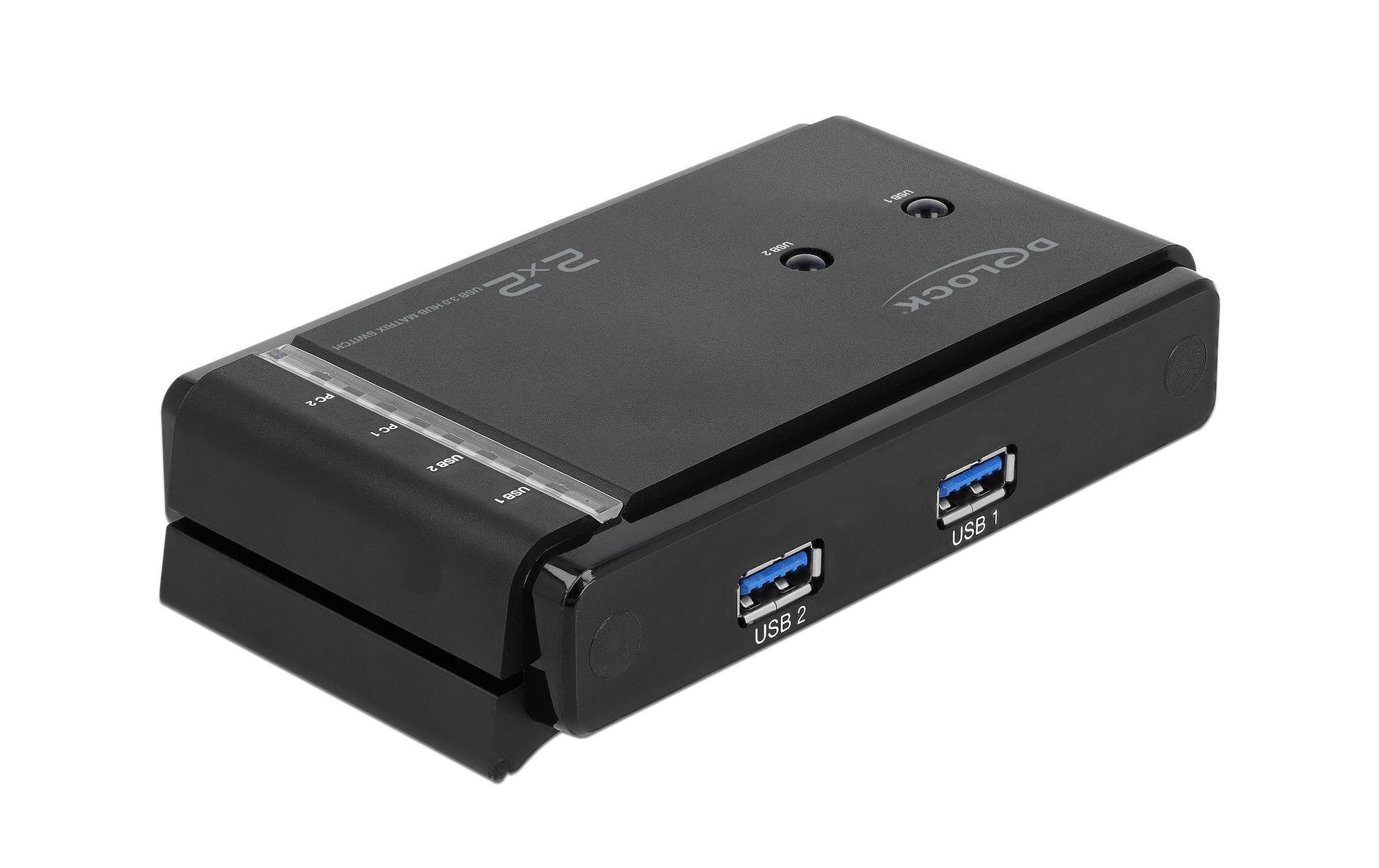 DeLOCK USB-Matrix-Switch 2×2, USB 3.2 Gen 1 (USB-A/USB-B), Tasten mit LED-Anzeigen