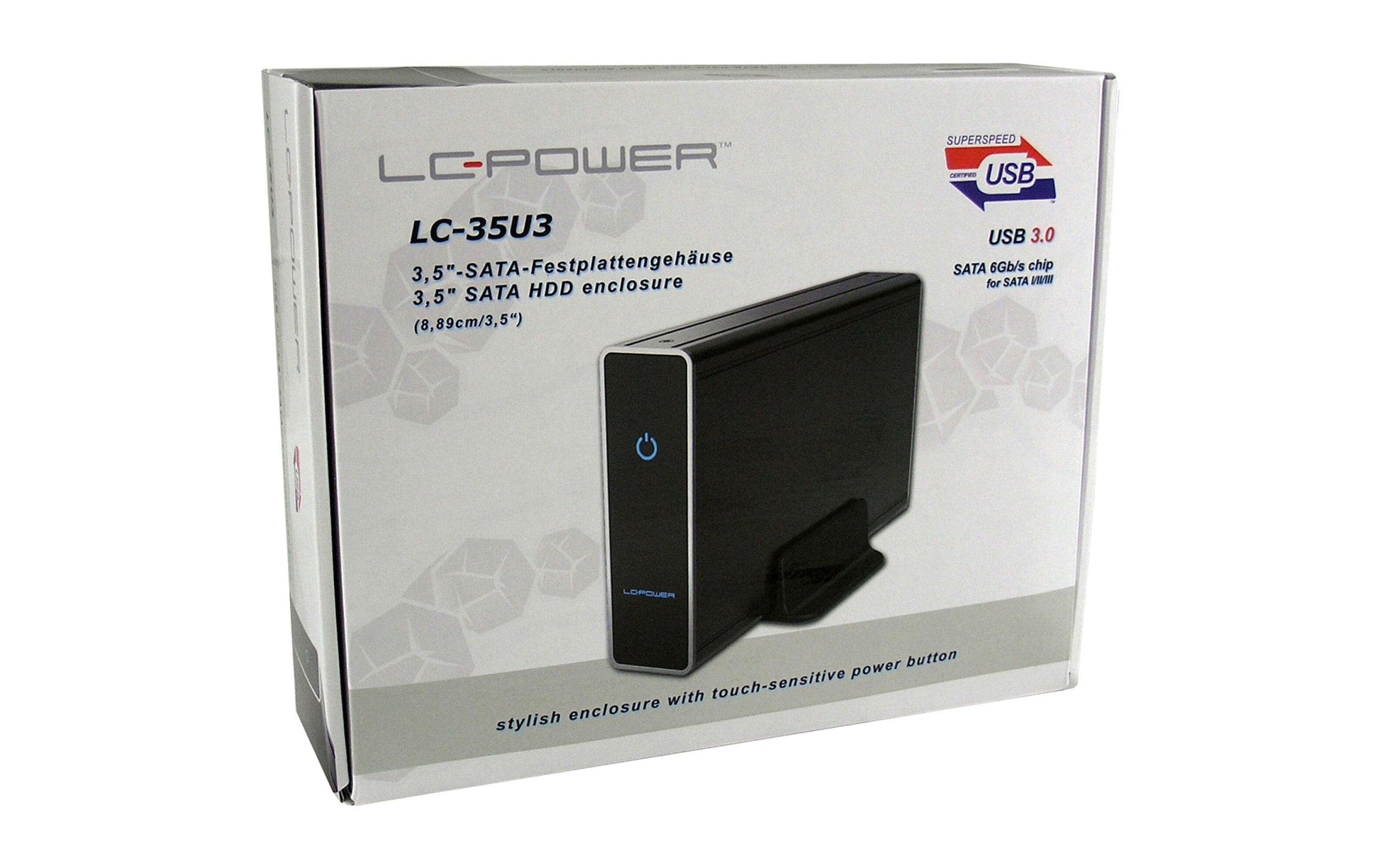 LC-Power LC-35U3 – 1-Bay externes Gehäuse – für 3,5" HDD/SSD, SATA III (6 Gbit/s)