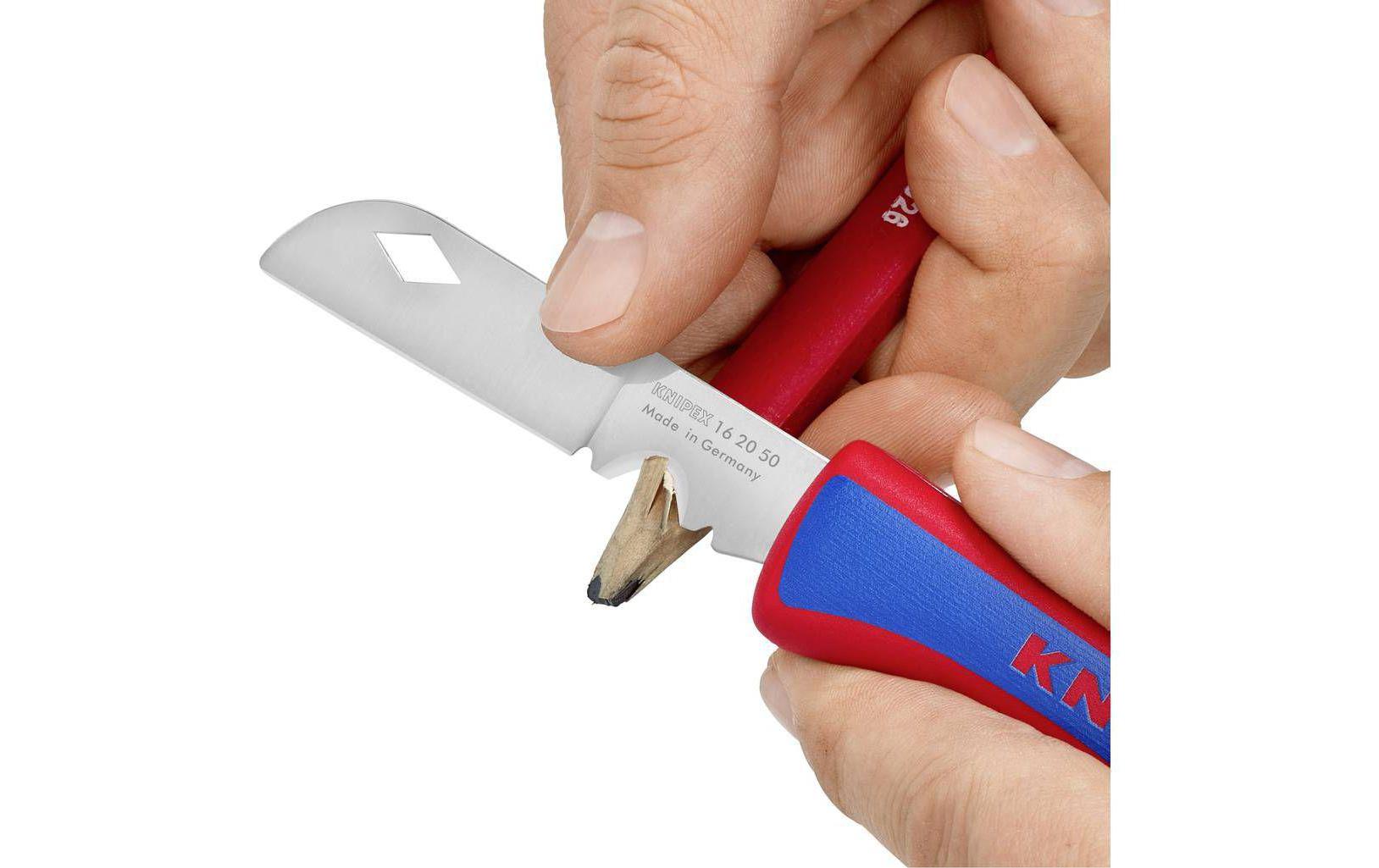 Knipex 16 20 50 SB – Klappmesser 80 mm, rot