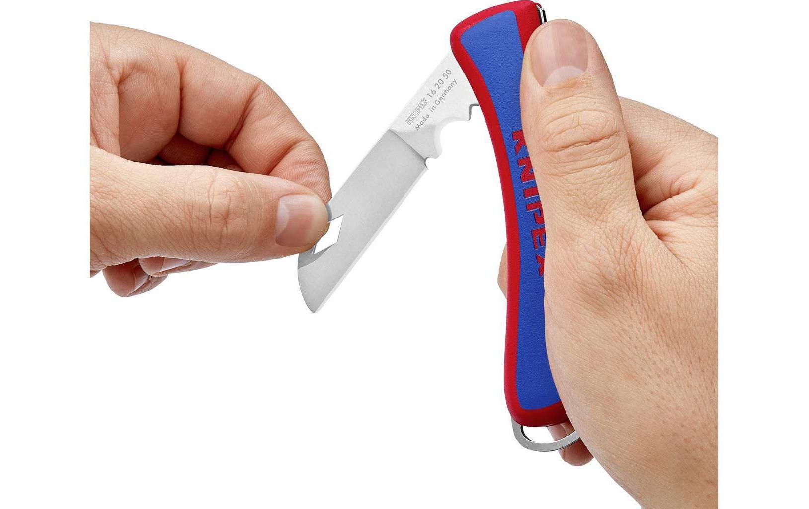 Knipex 16 20 50 SB – Klappmesser 80 mm, rot
