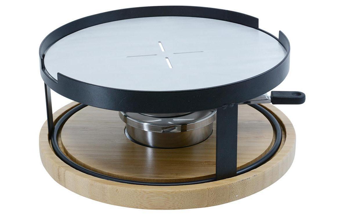 Kadastar Multifunktions-Rechaud One4All – Ø 24,5 cm, 5 Personen, Tischgrill – Edelstahl/Bambus